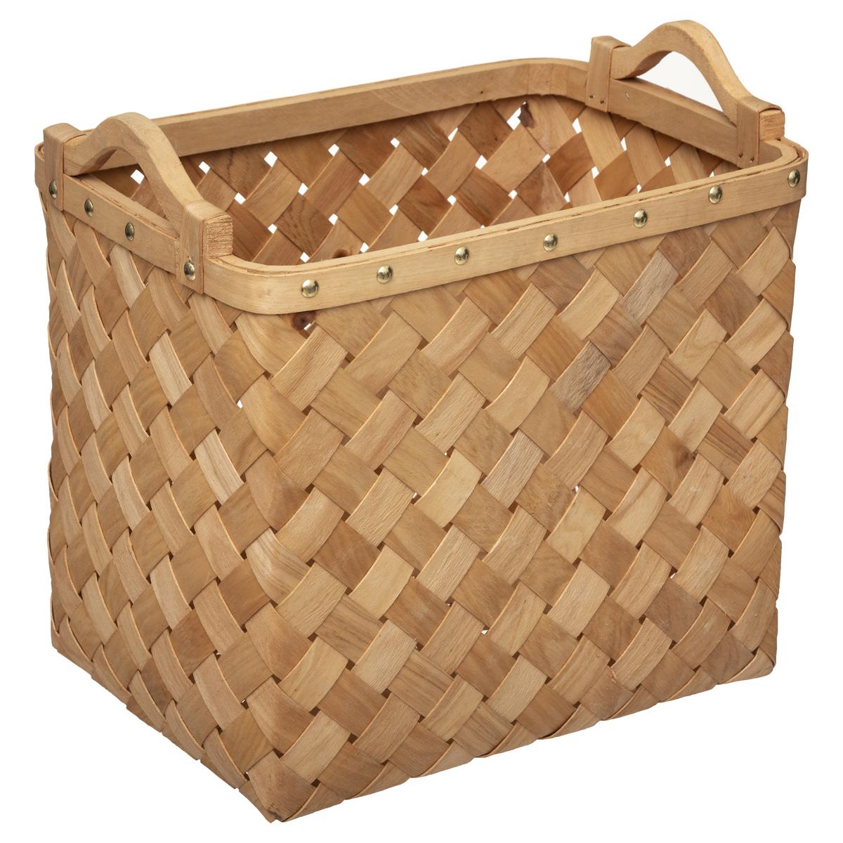 PANIER BOIS CLAIR RECTANGLE D.31.2X23.5X25.5CM