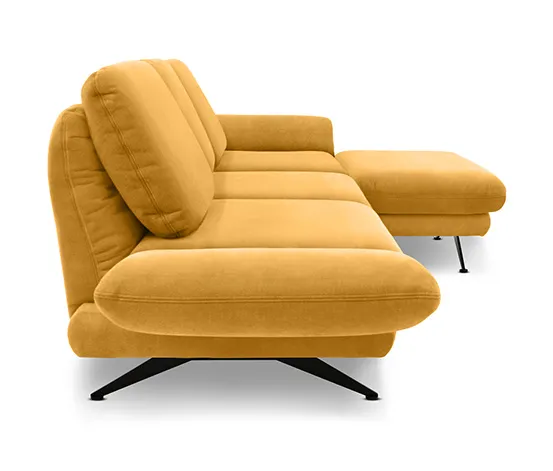 DOMO collection Ecksofa »Saletto« mit Drehsitz, rechts, Kurkuma