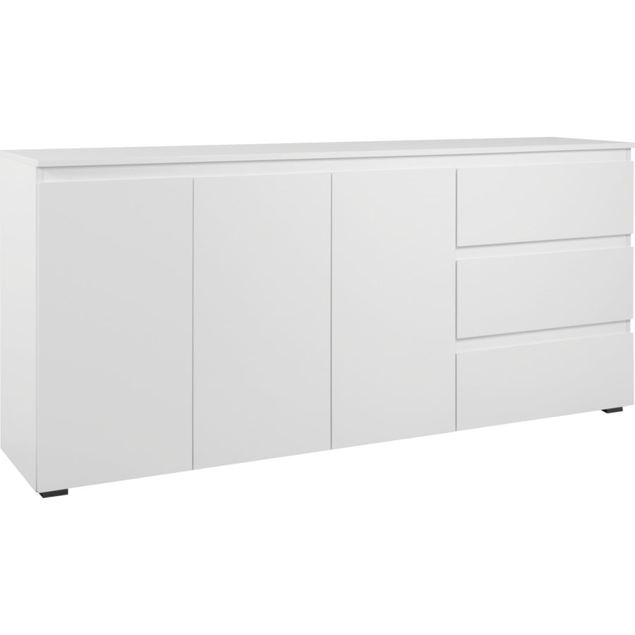 Kommode Shark Dekor weiss matt 80 x 80 x 40 cm
