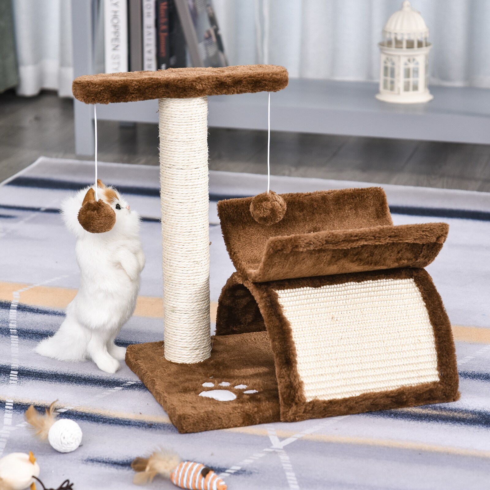 PawHut Katzenkratzbaum mit Ball 40 x 30 x 43 cm (LxBxH)