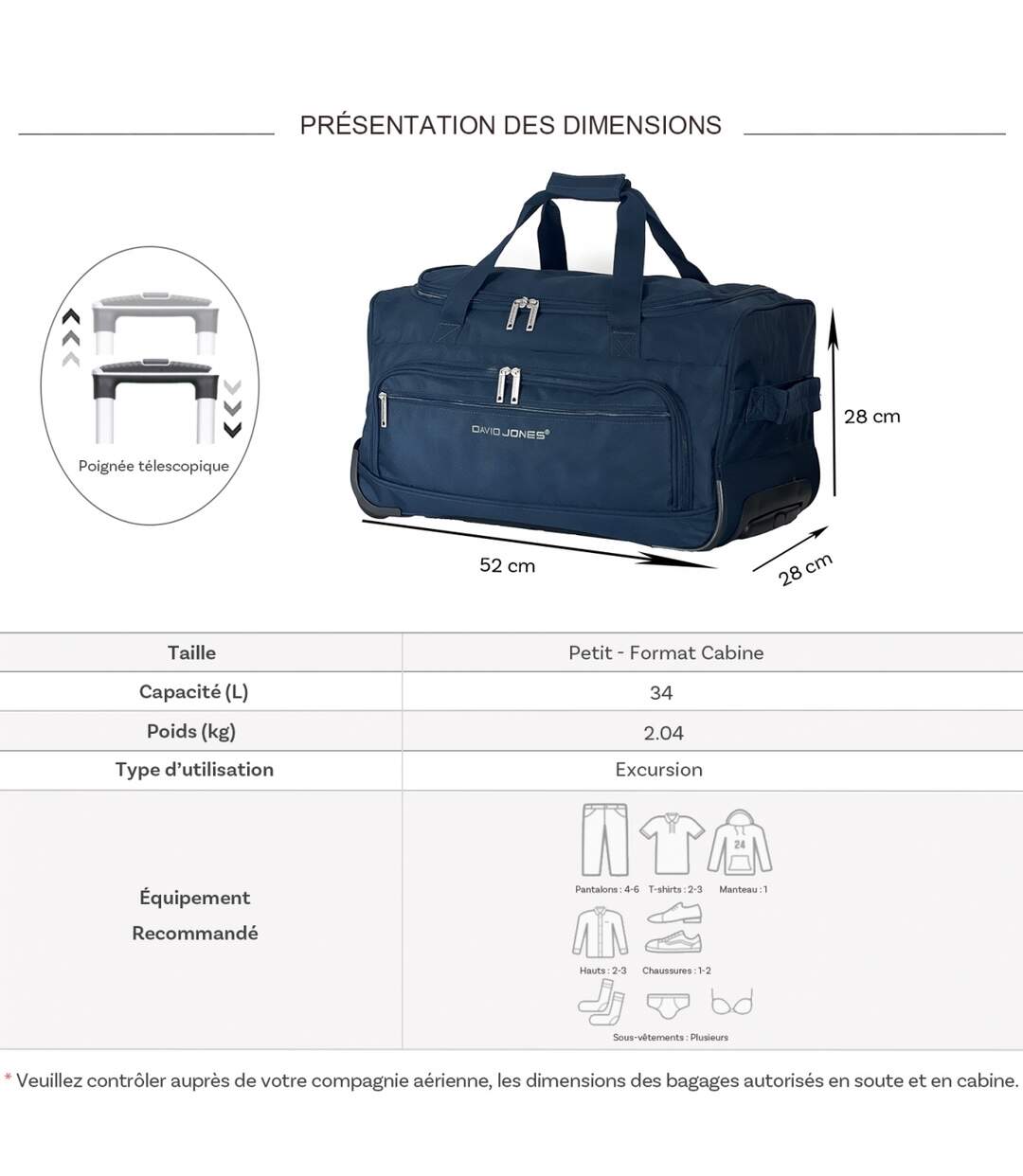 Sac de voyage David Jones - ba60441s
