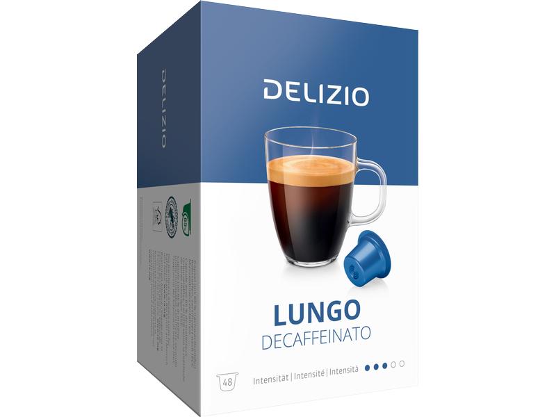 Delizio Kaffeekapseln Lungo Decaffeinato 48 Stück Kunststoffkapseln für das Delizio-System