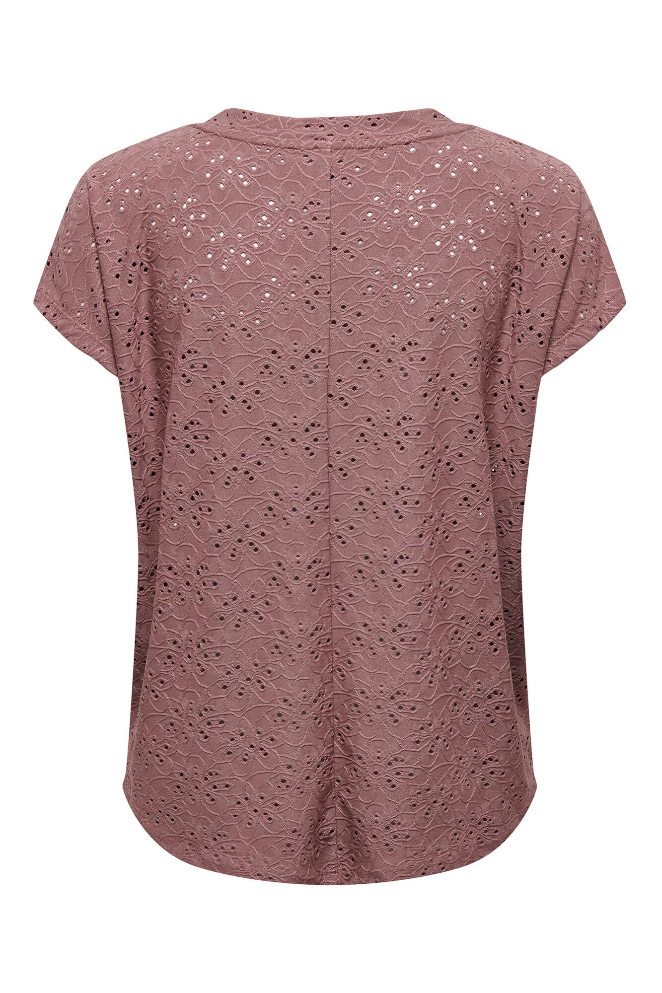 camiseta de manga curta perfurada
