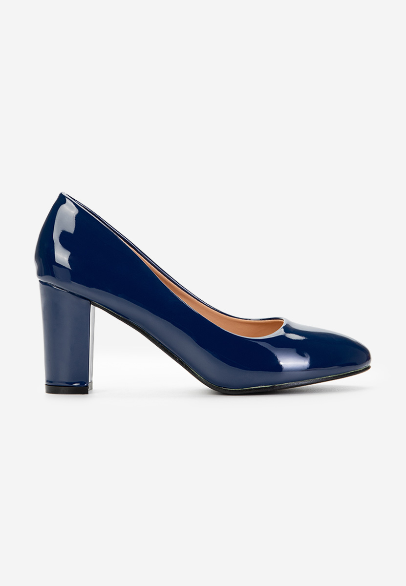 Chaussures vernies à talon bleus Chique V2