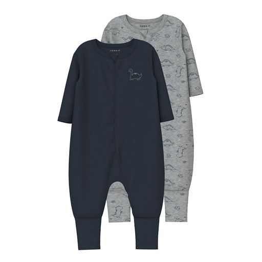 Name It 2-pak Natdragt, Grey Melange, 62 cm