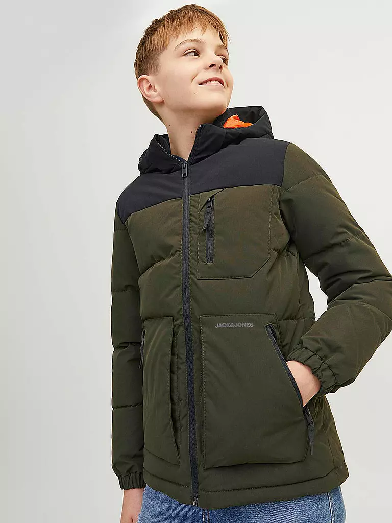 JACK & JONES Jungen Steppjacke  JJEOTTO  olive