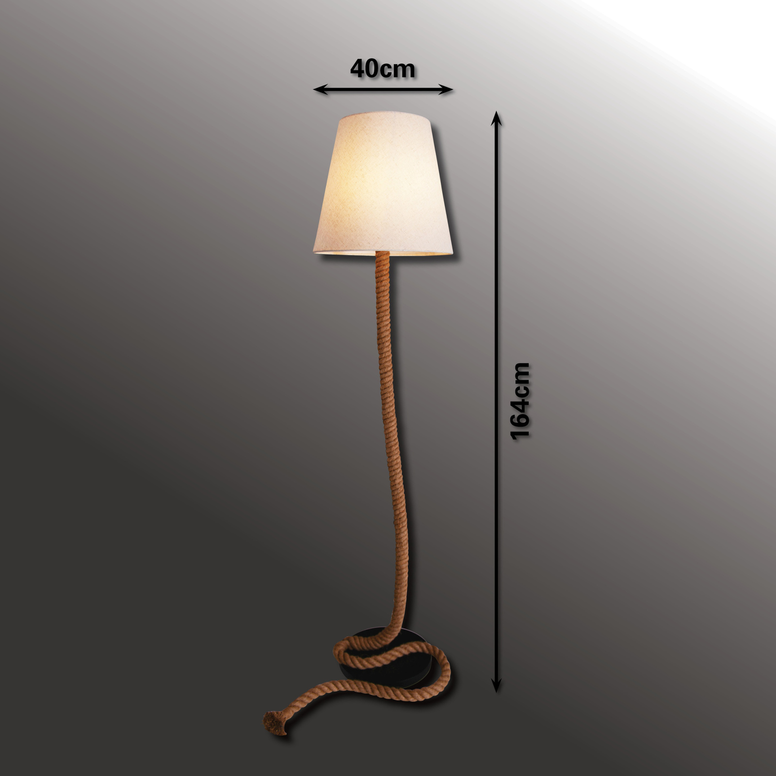 Stehleuchte ROPE - natur - 164 cm hoch