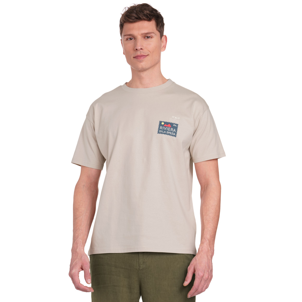 Jonas Nielsen Herren T-Shirt mit Backprint beige
