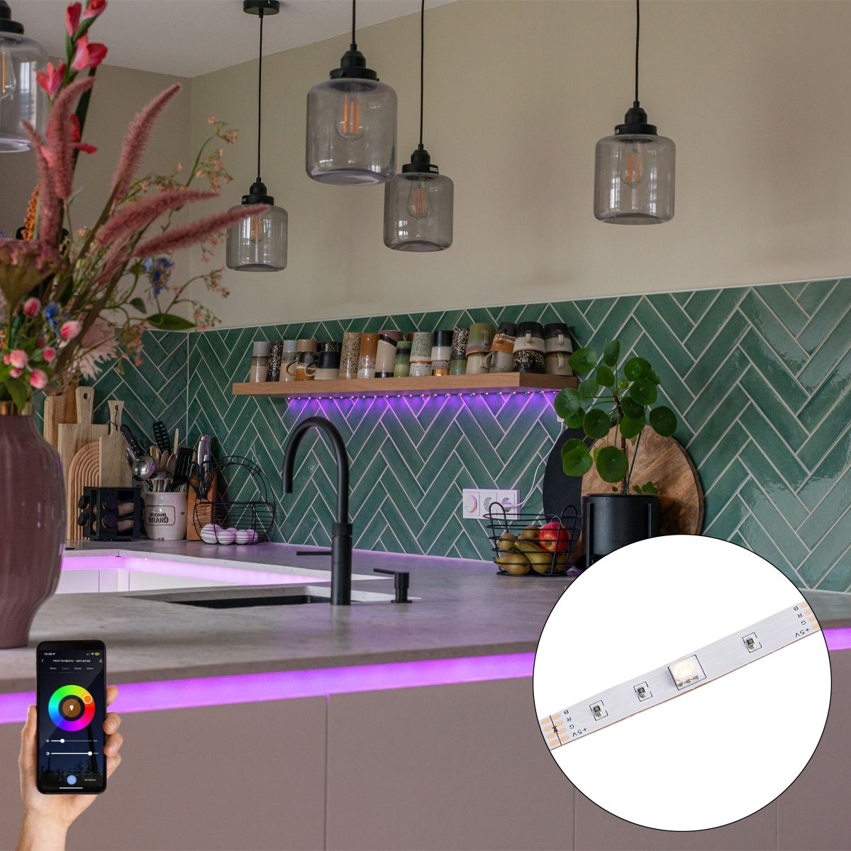 Smart LED strip RGBW 5 meter 18W 1600 lm 2700-6500K