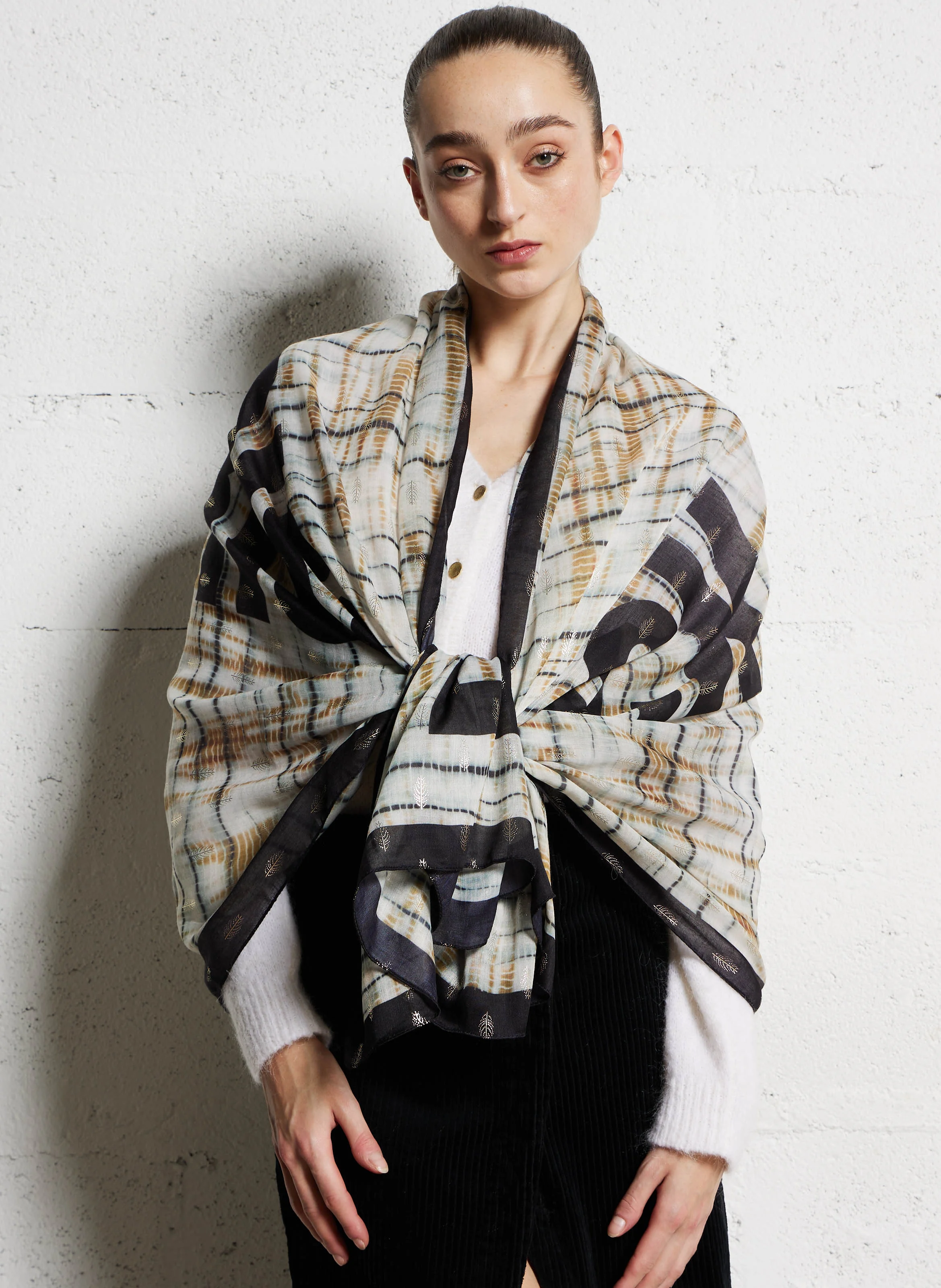 AUMAY - Foulard avec inscription | Jaune