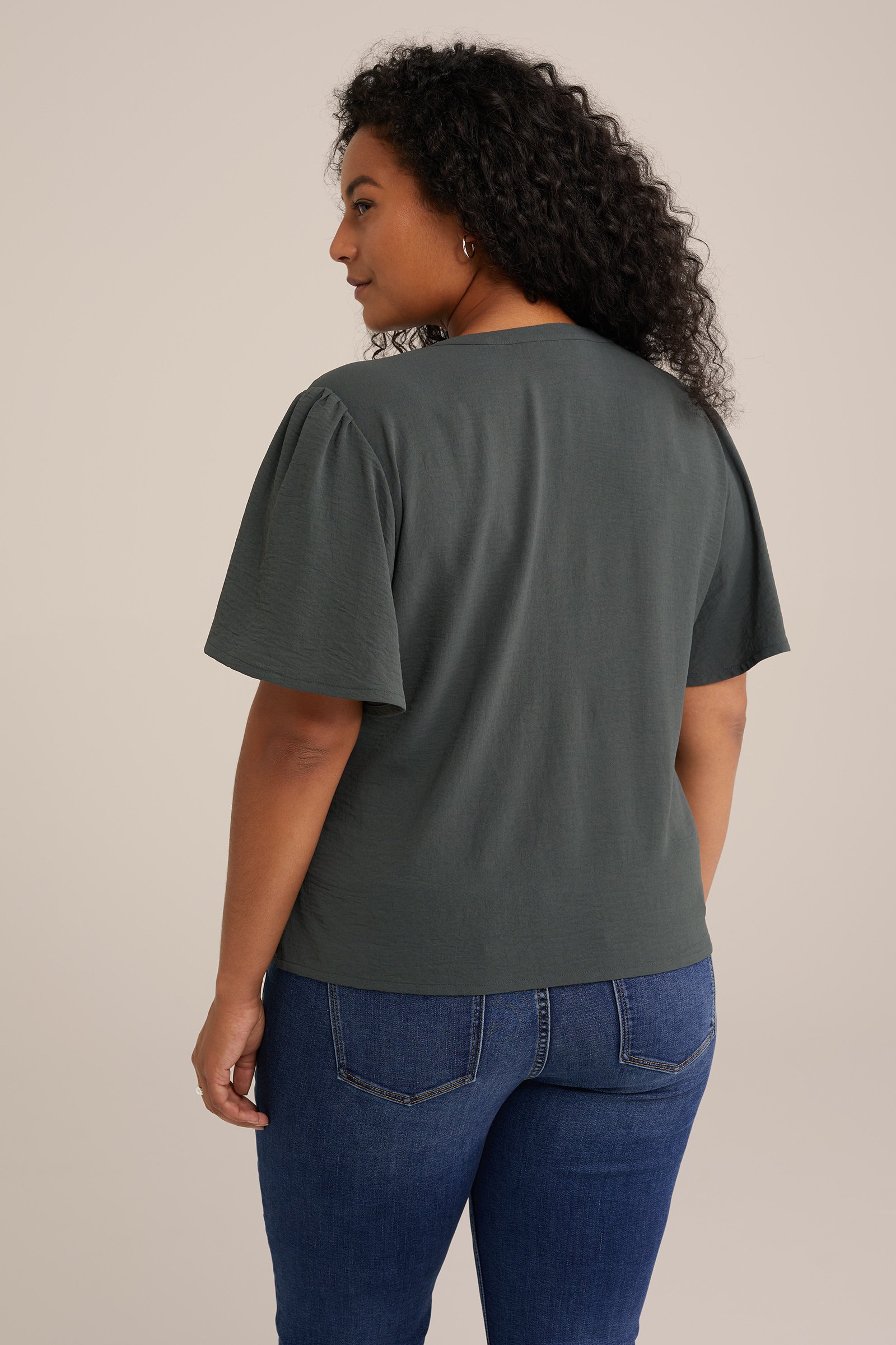 blouse - Curve WE Fashion Donkergroen