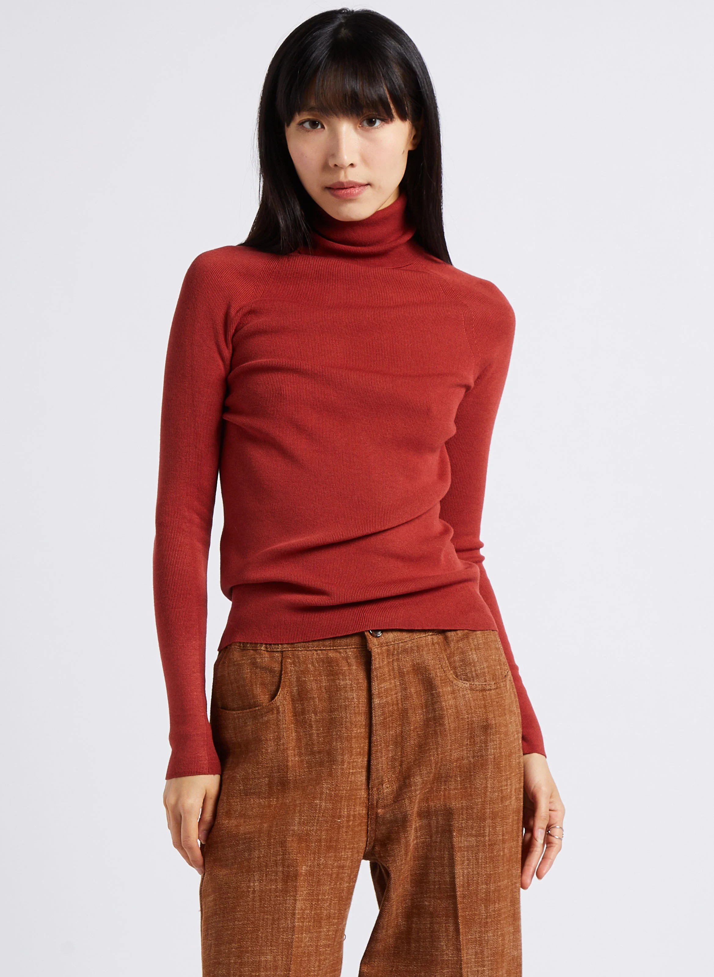 GINKO - Pull moulant à col roulé | Rose