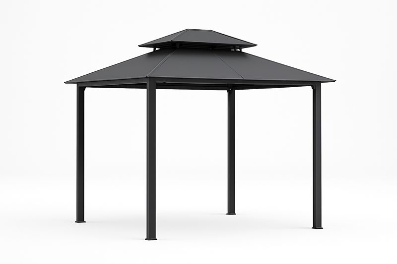 Aluminium Pavillon mit Doppeldach Anthrazit 3x3 m(LxB)
