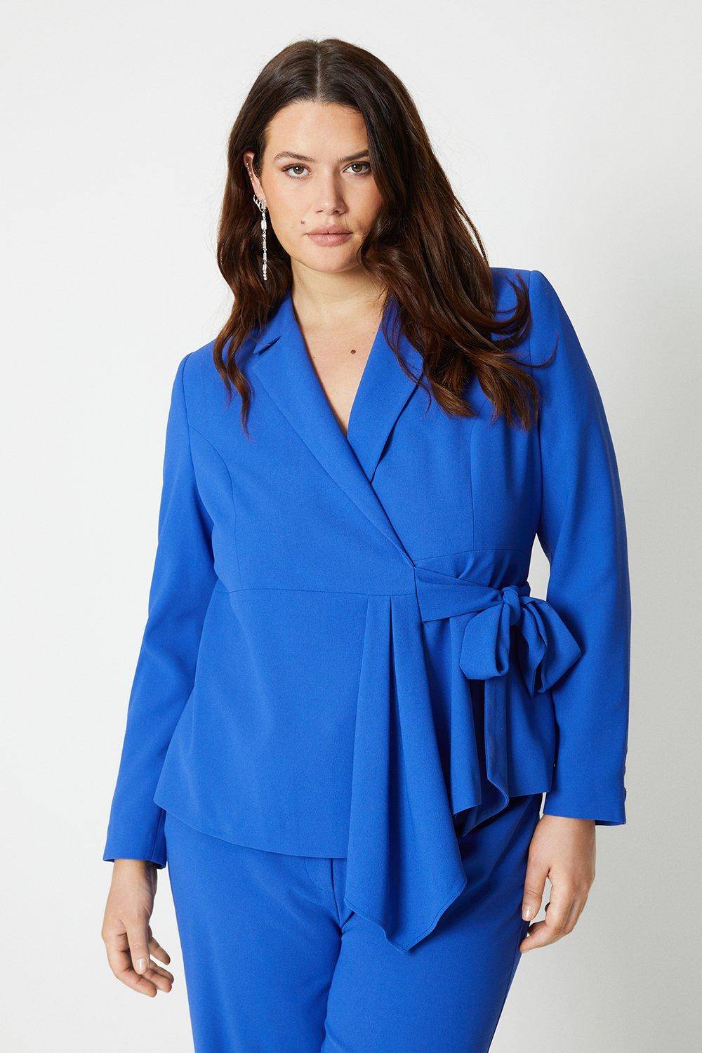 Coast Blazer Grande Taille à Drapé Cascade avec Ceinture