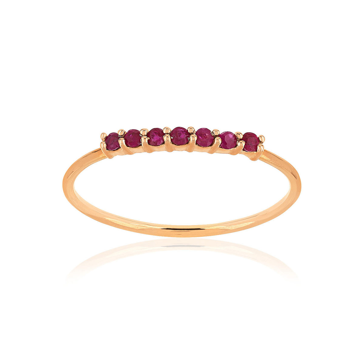 Bague or rose 375 rubis