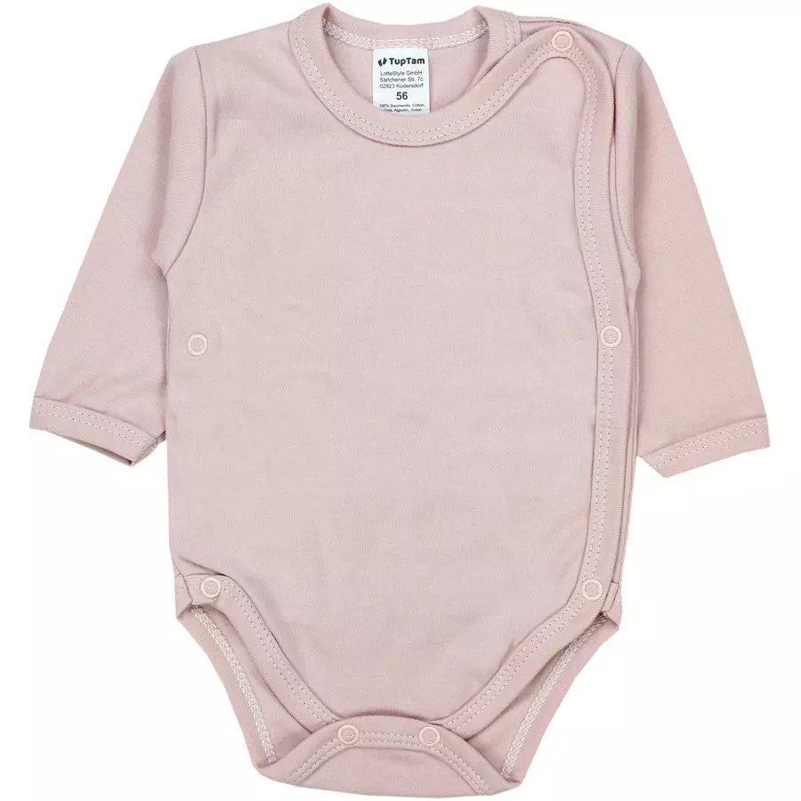 TupTam Baby Langarm Wickelbody im 5er Set pastellrosa