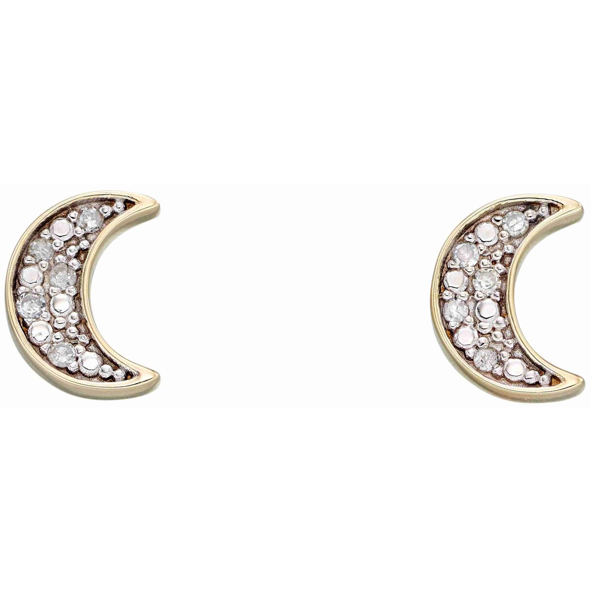 Boucle d'oreille croissant de lune diamant en Or 375/1000