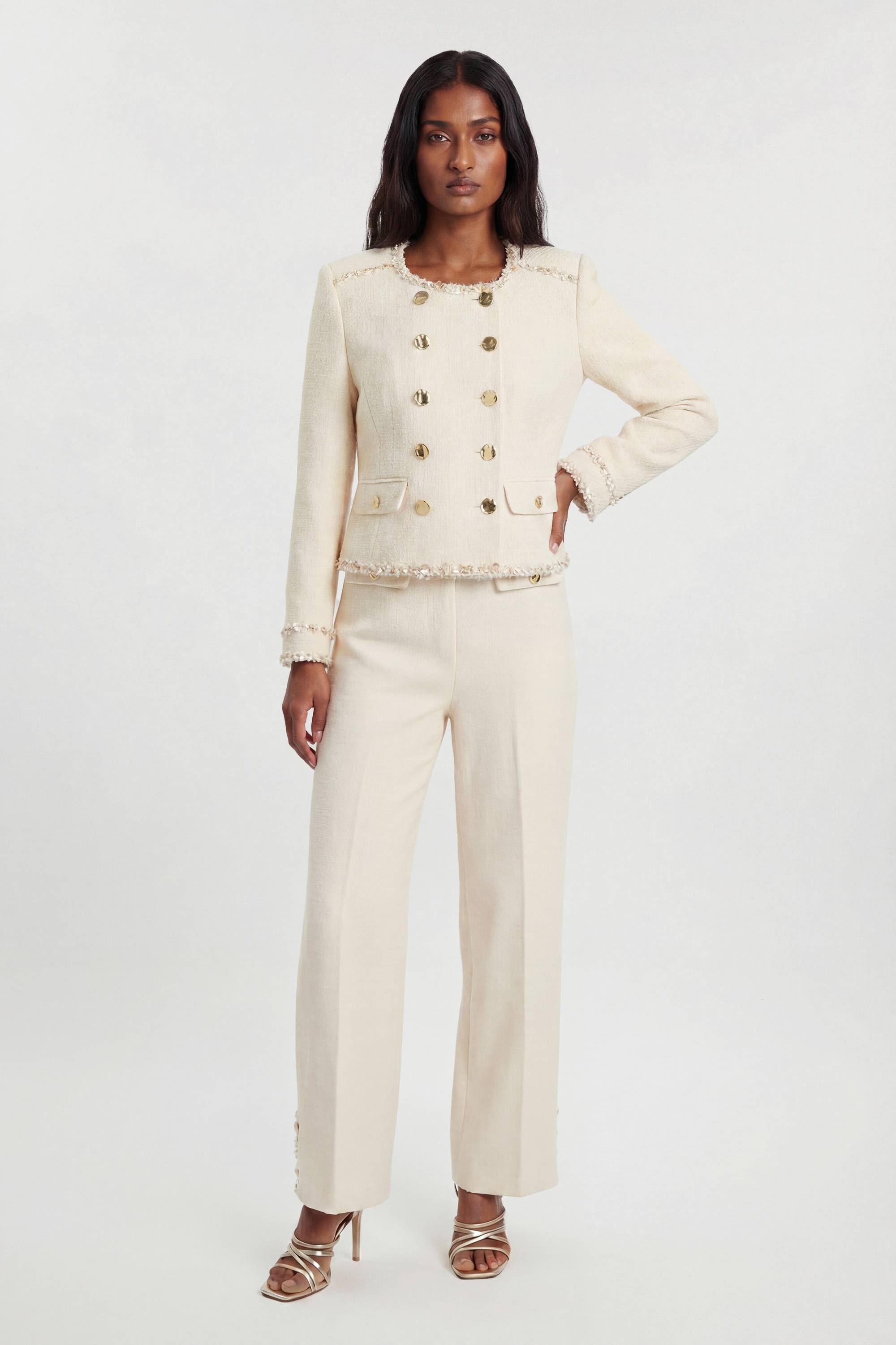 KarenMillen Veste Cintrée En Tweed À Finitions Ornées