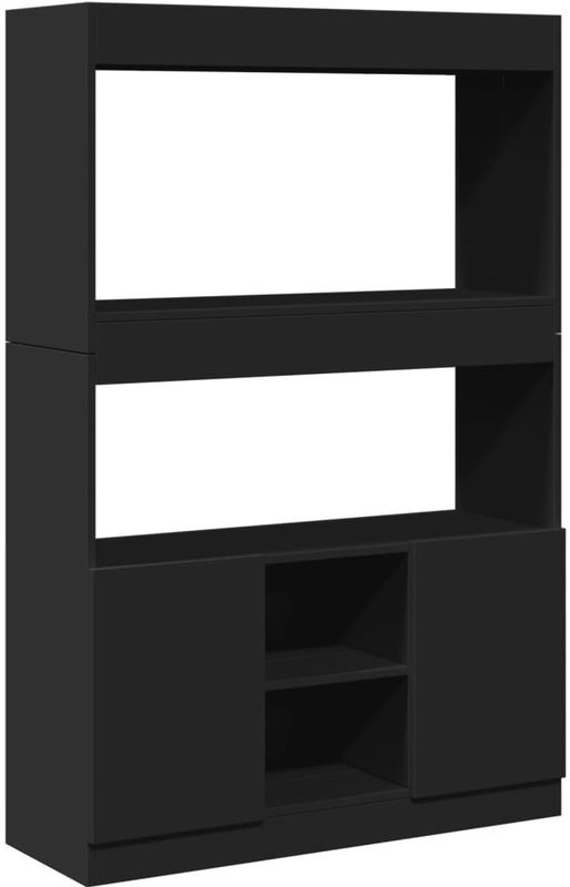 vidaXL - Hoge Kast - Zwart - Bewerk Hout