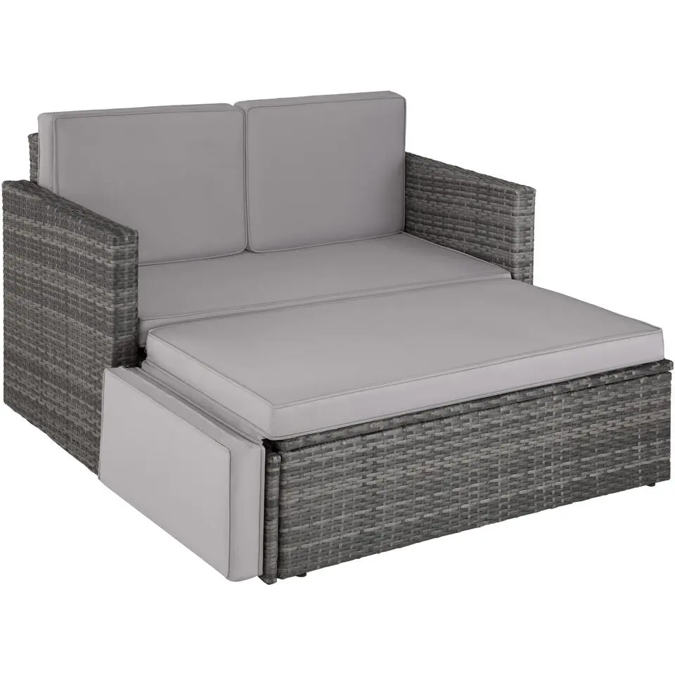 tectake Wicker loungesofa Corfu, Grijs