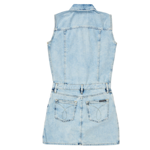 Calvin Klein Jeans - SLEEVELESS BLUE DENIM DRESS - Bleu