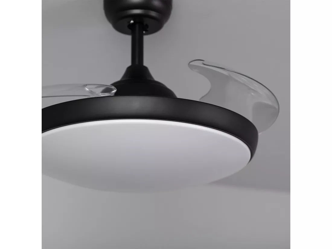 Ventilateur de Plafond Silencieux Kourak Noir 106cm Moteur DC Noir