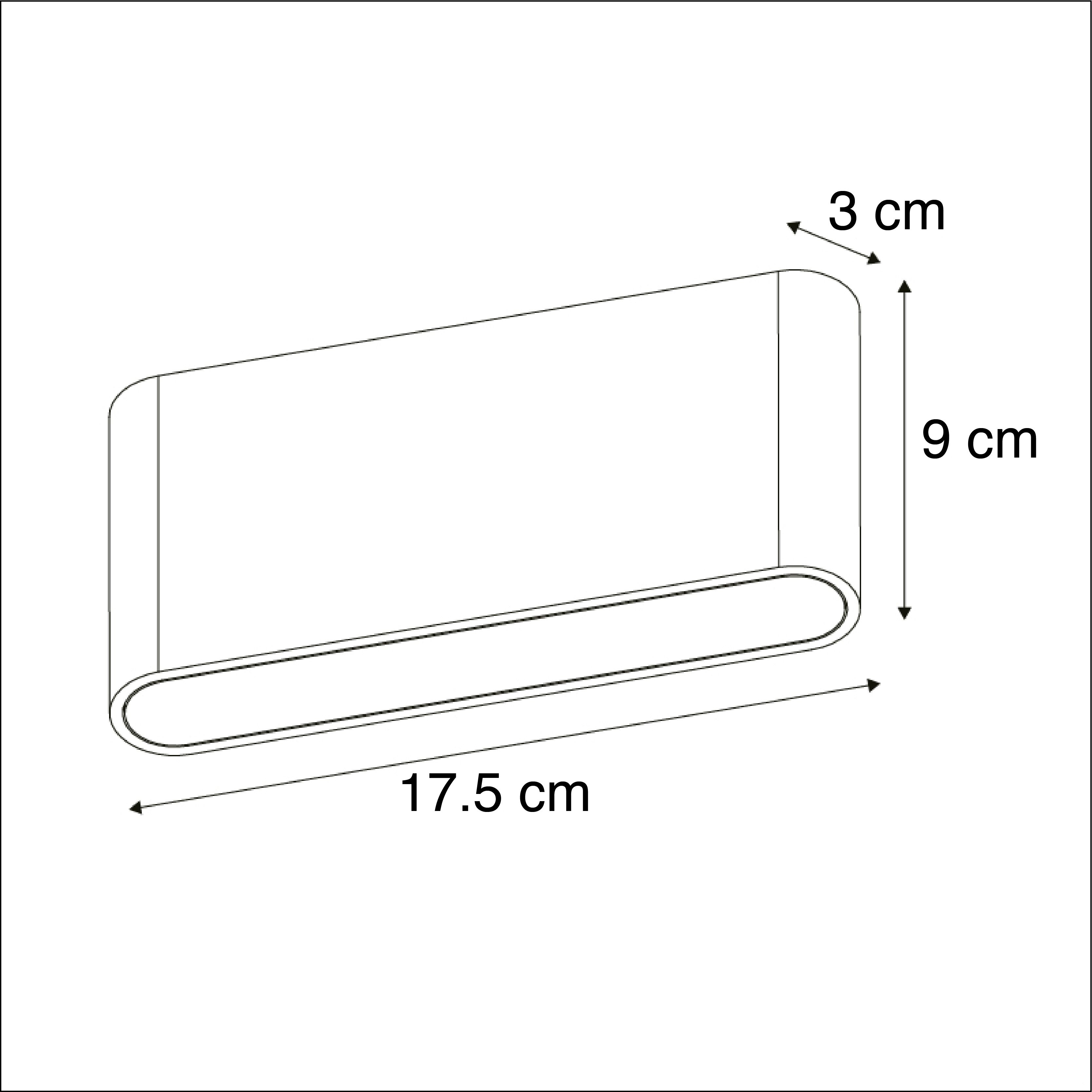 Buiten wandlamp donkergrijs 17,5 cm incl. LED IP65 - Batt