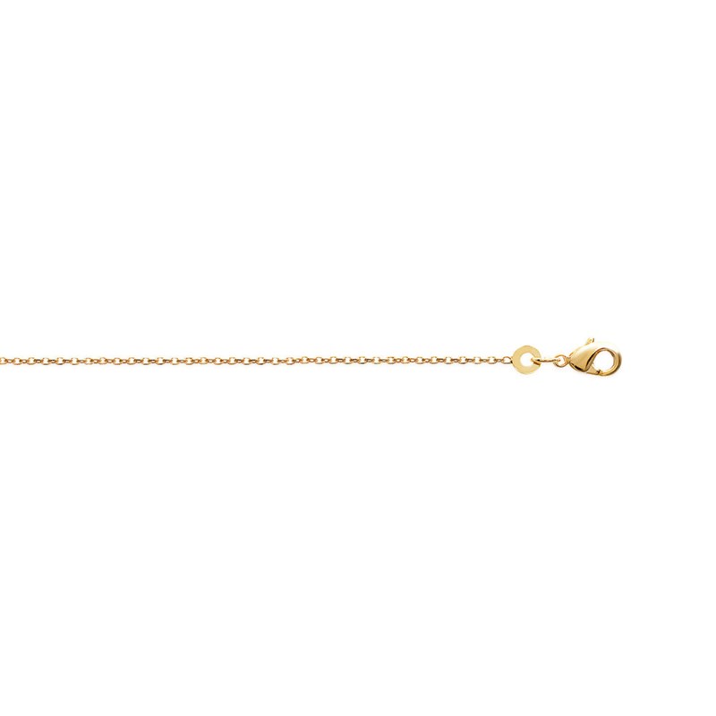 Chaine Mixte - Plaqué Or - Chaîne forçat diamantée - Largeur : 1,3 mm - Longueur : 60 cm