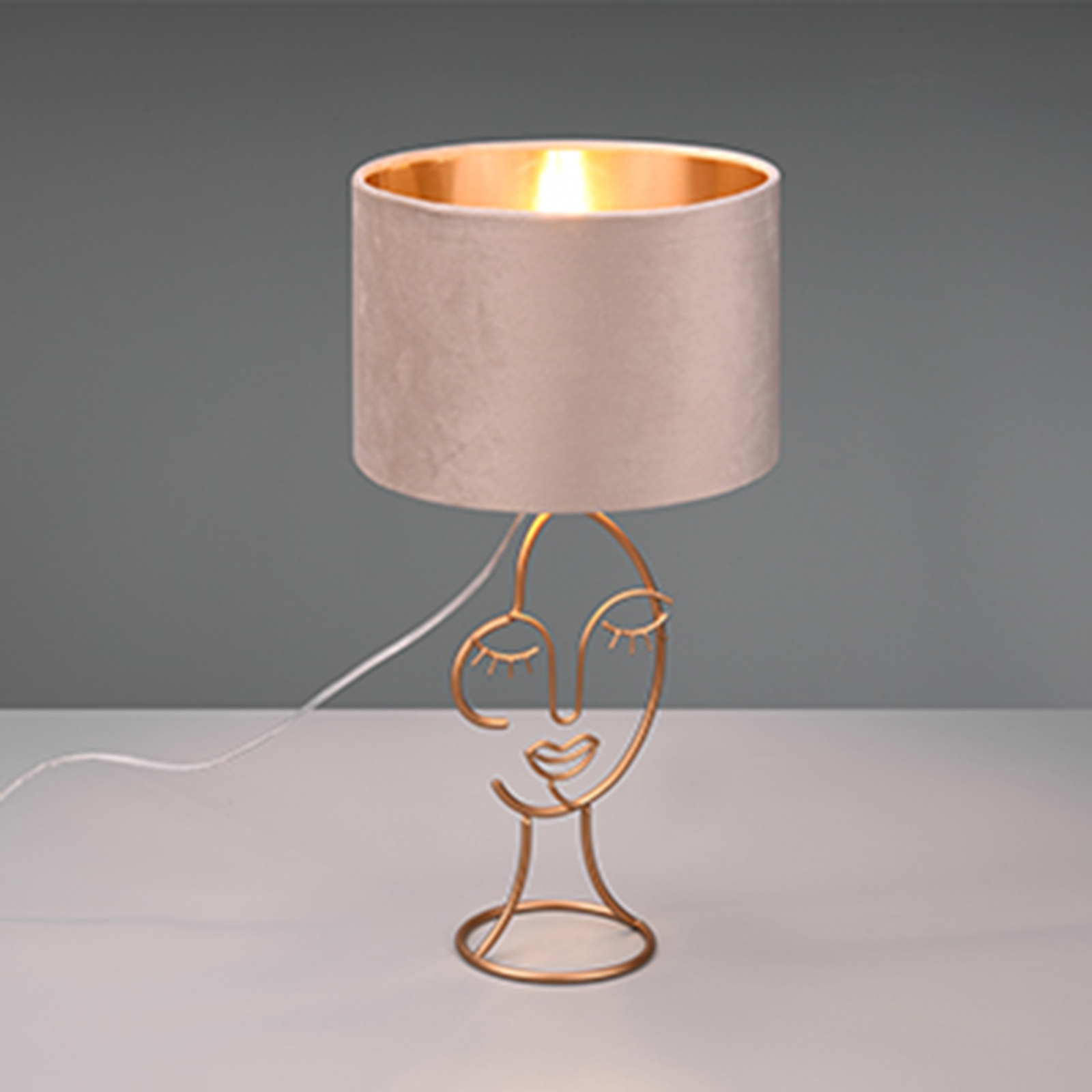 Tischleuchte - beige-gold - 42 cm hoch