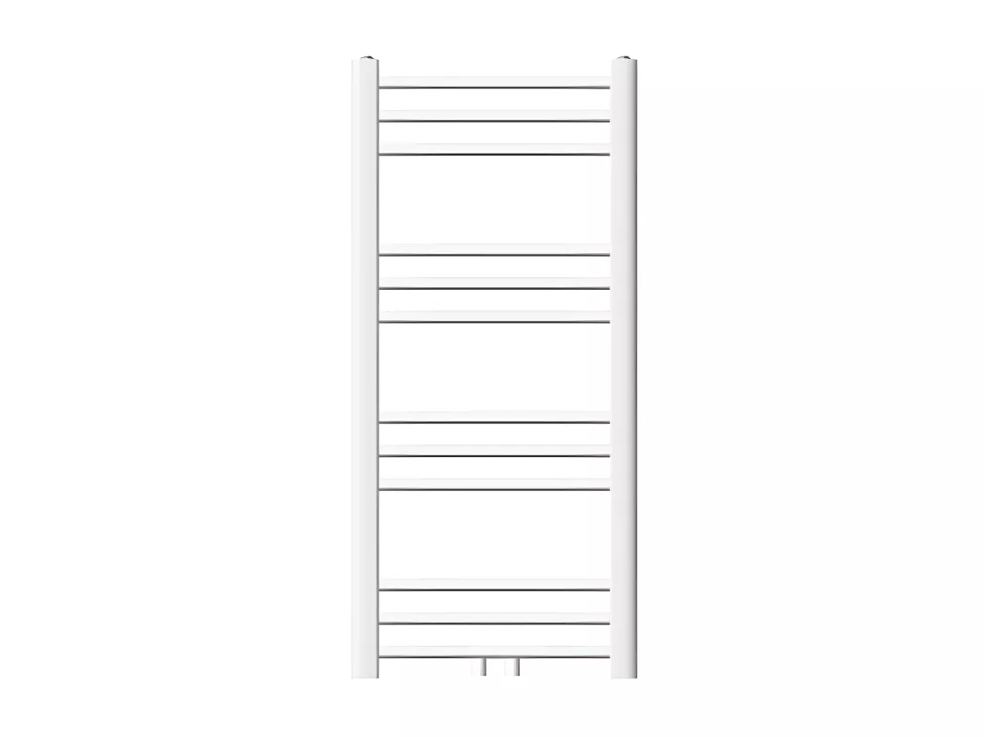 Radiateur sèche-serviette salle de bain droite blanc connexion central 40x80 cm