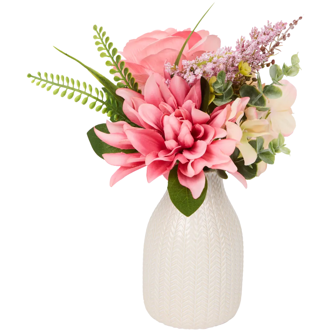 Fleurs artificielles dans vase
