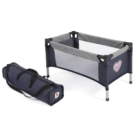 Bayer Chic 2000 Puppen-Reisebett, Melange grau-navy