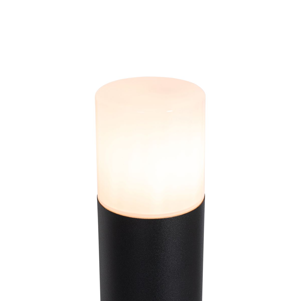 Staande buitenlamp zwart met opaal kap 70 cm - Odense