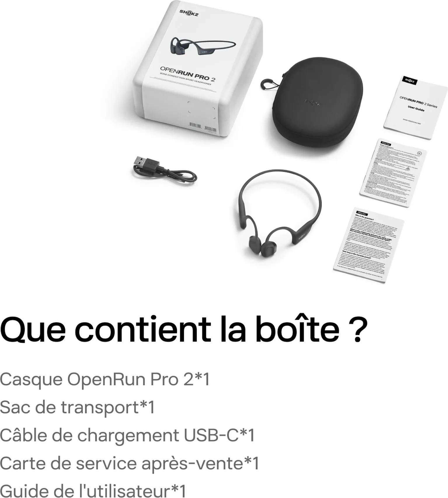 Shokz Open Run Pro 2 Noir Écouteurs Bluetooth