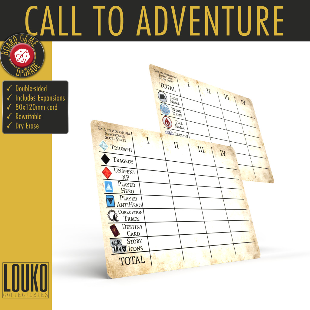 Call to Adventure - Feuille de score réinscriptible