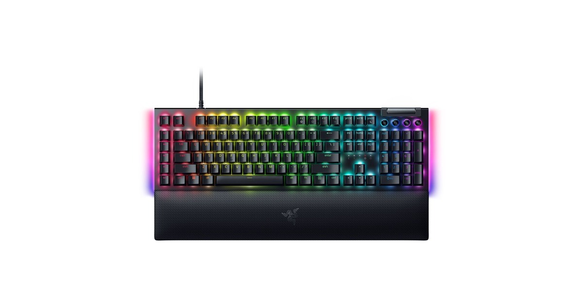 RazerBlackWidow V4, gaming toetsenbord  (Zwart, US lay-out, Razer Yellow, RGB leds, Doubleshot ABS)