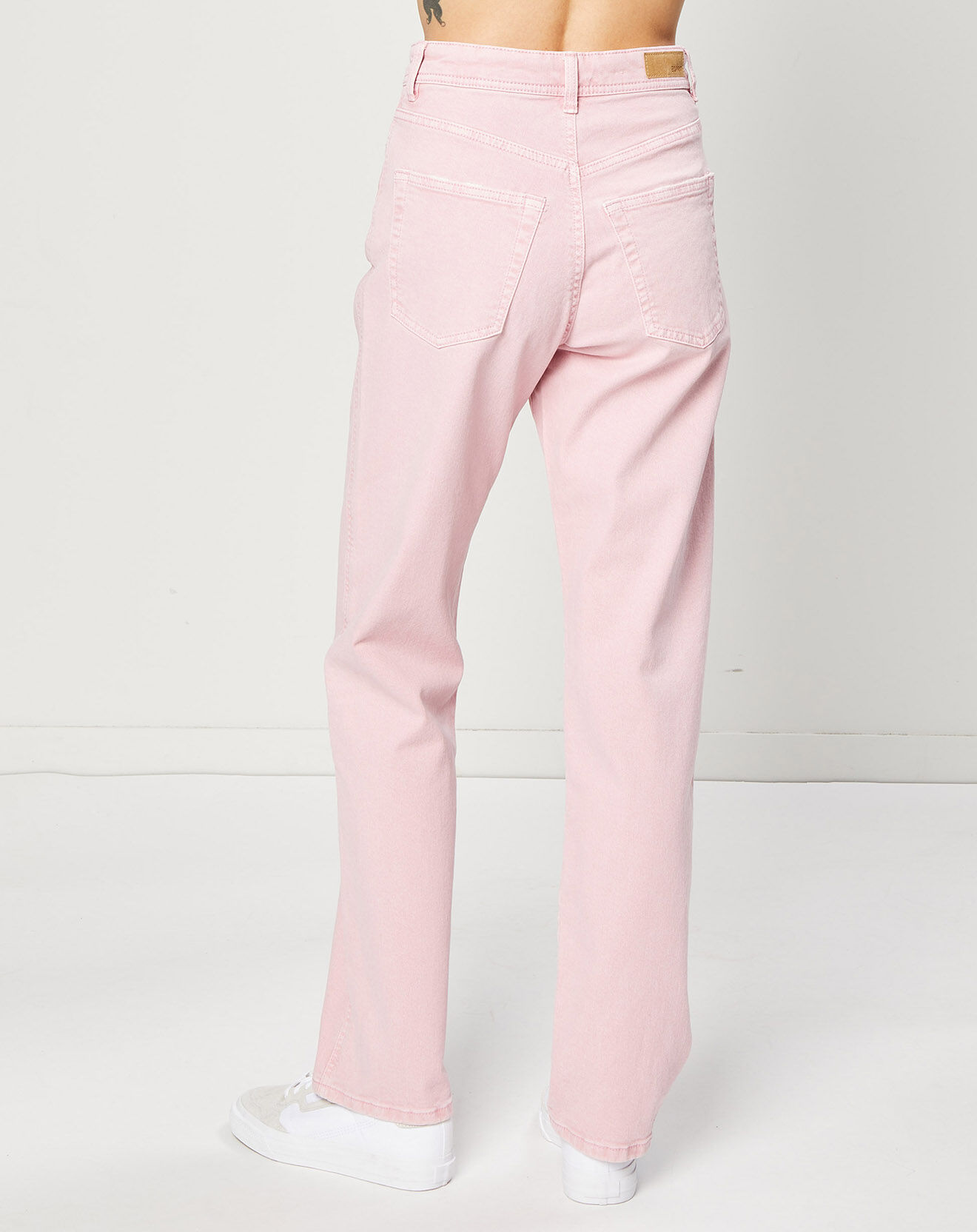 Esprit Jean en Toile de coton bio taille haute rose