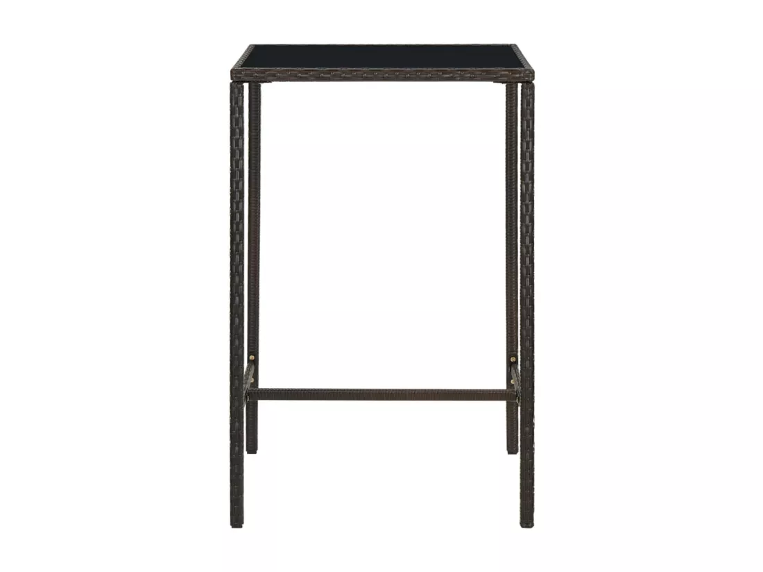Prolenta Premium - Table de bar de jardin Marron 70x70x110 cm Résine tressée verre