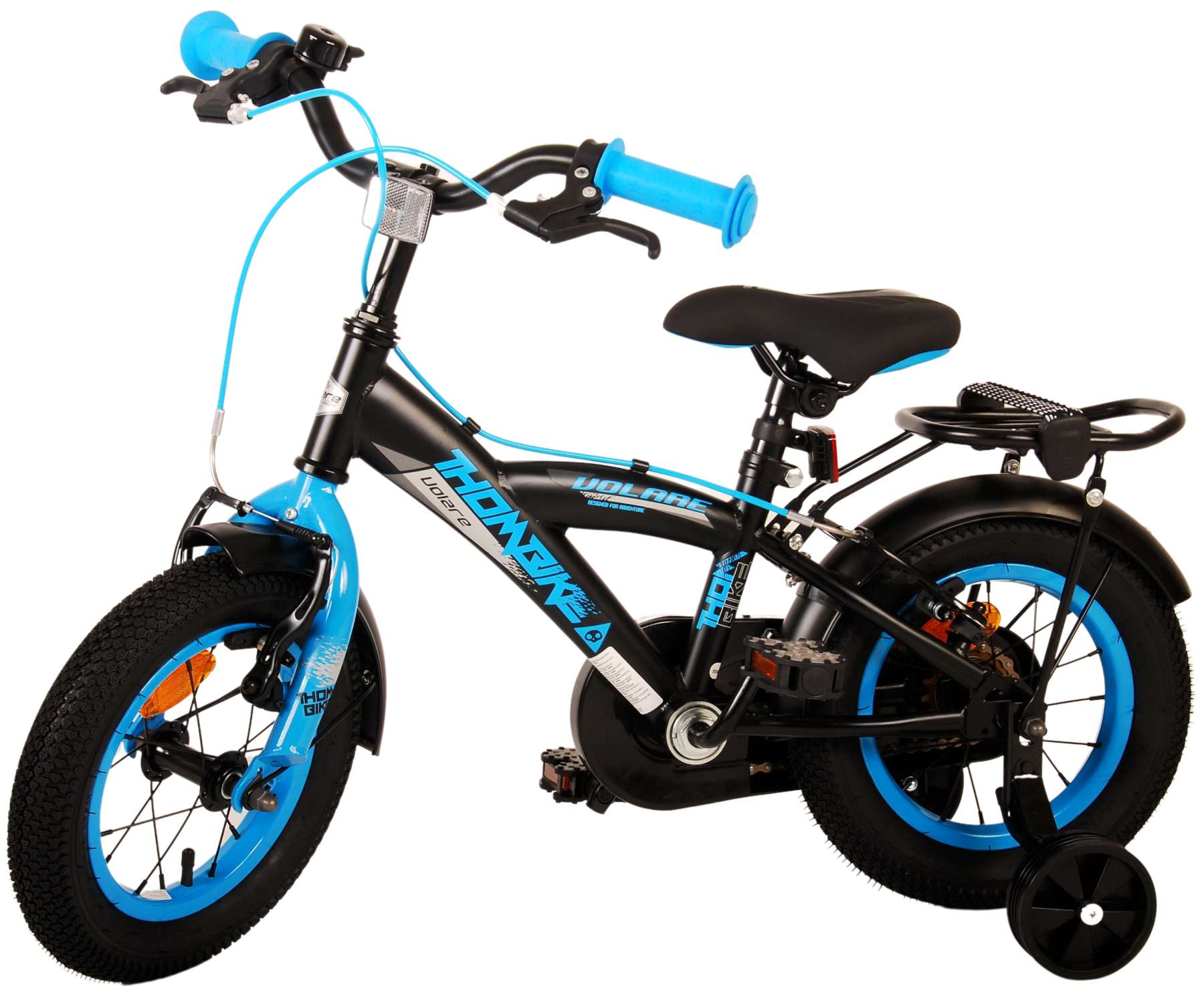 TPFSports Thombike Kinderfahrrad - Jungen - 12 Zoll - Rücktritt + Handbremse - Schwarz/Gelb