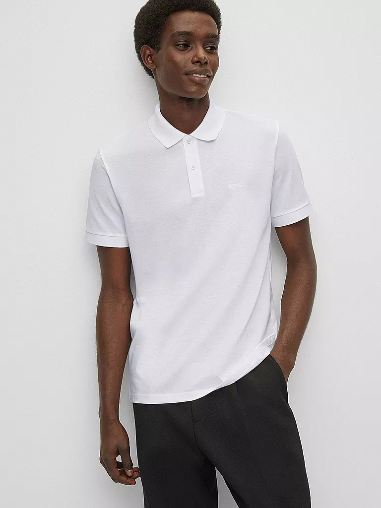 BOSS Poloshirt Regular Fit Pallas weiss