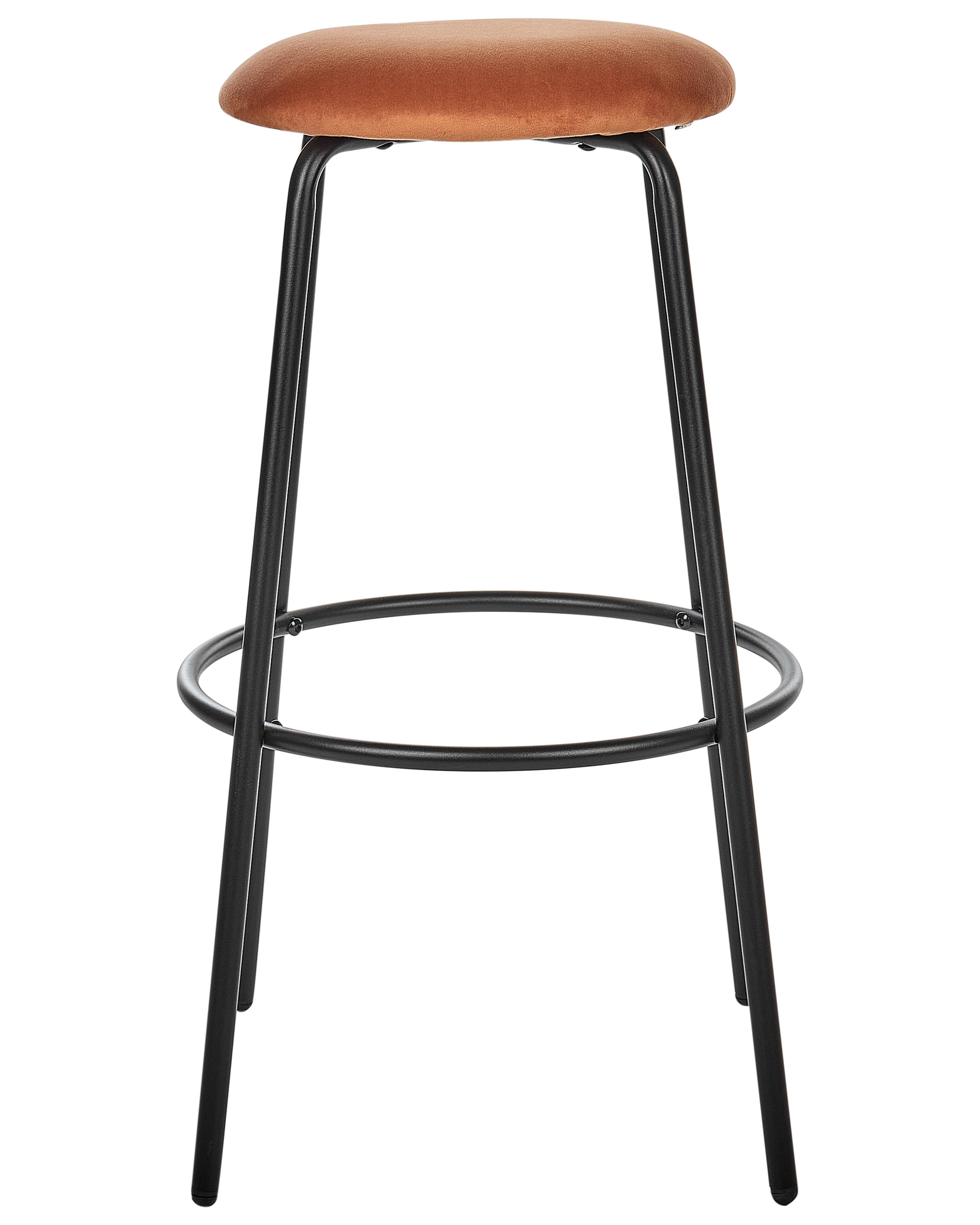 Set van 2 barkrukken MORTON Fluweel Oranje