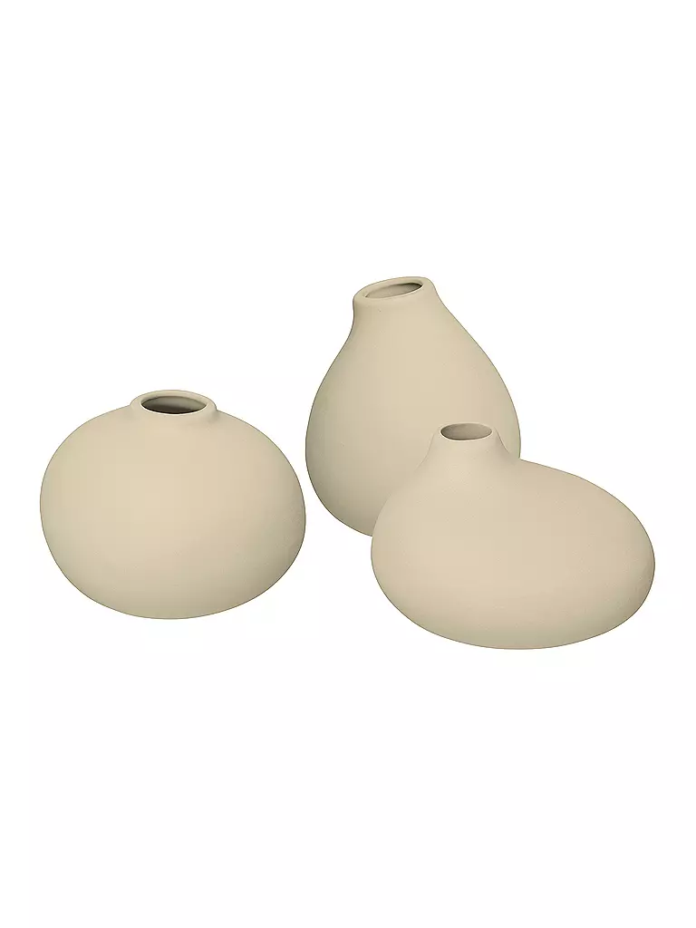 BLOMUS Set Keramik Vasen NONA 3-teilig Vanilla beige