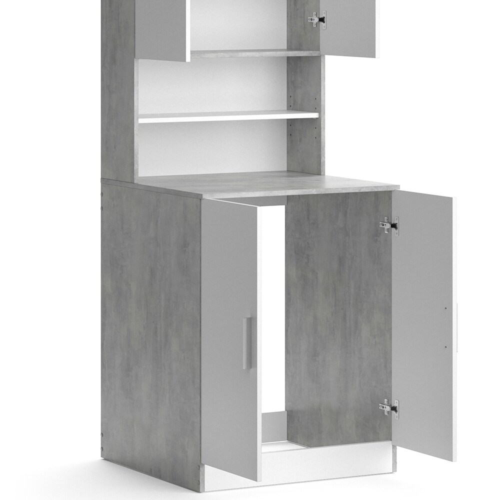 Vicco Waschmaschinenschrank Badschrank Hochschrank Liana beton Badregal Überbau