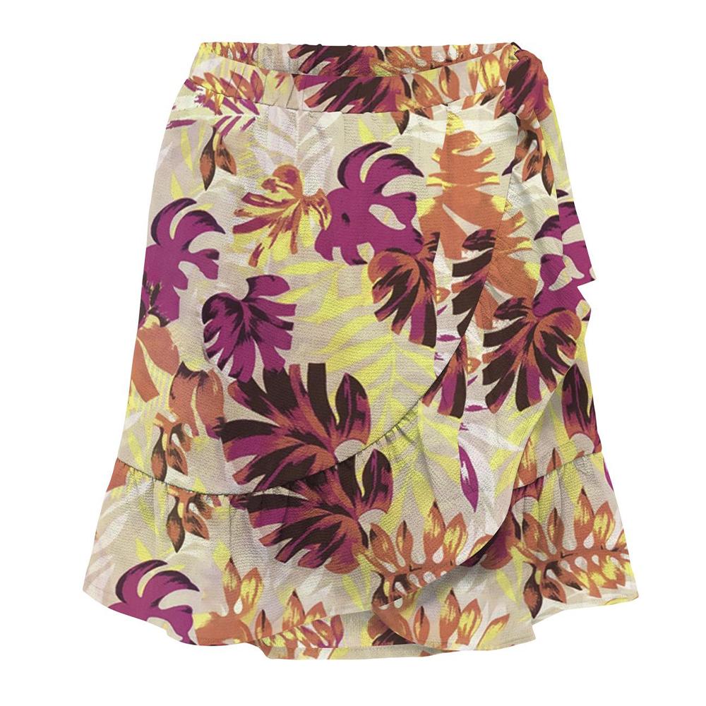 Only Jupe Jaune/Rose Femme Only Onlnova Life Merle