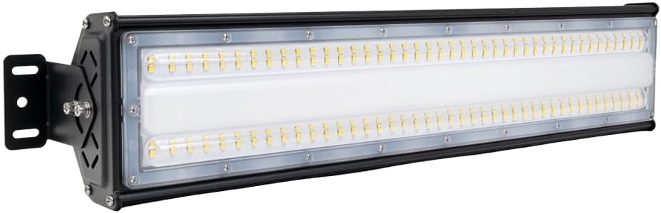LUXULA LED Hallenleuchte High-Bay Hallenstrahler mit Marken-LEDs 2 Stück - 100W 12000lm - 5000K Neutralweiß Tageslicht - IP65 IK08 - linear - Industrielampe Lager Deckenleuchte Feuchtraumleuchte