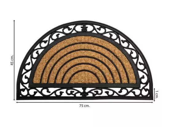 Tapis en caoutchouc et coco natural marron 75x45x1