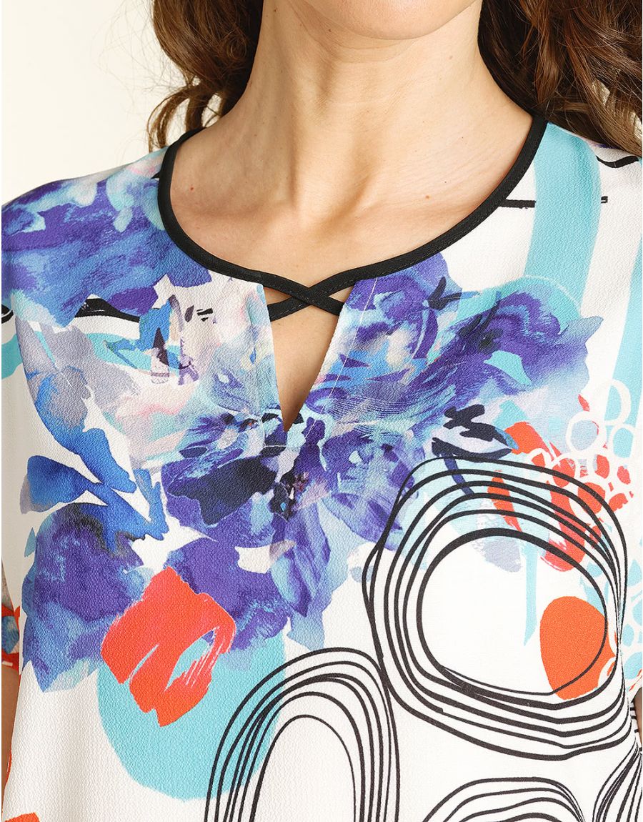 Blouse imprimée bleu