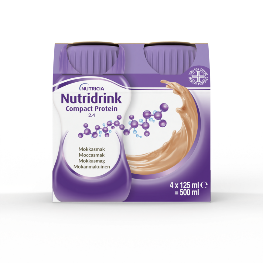 Nutridrink Compact Protein næringsdrikk kaffe/mokka 4x125 ml
