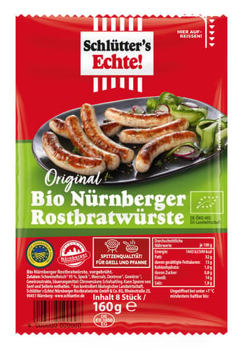 Schlütter's Echte BIO Original Nürnberger Rostbratwürste