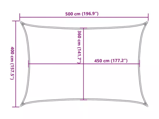 Voile d'ombrage 160 g/m² rectangulaire orange 4x5 m PEHD
